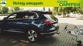 Den Caravan richtig ankuppeln So geht´s Die Camper Fahrschule  Clever Campen [upl. by Anillek]