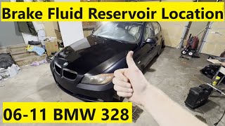 Brake Fluid Reservoir Location BMW 328i 06 07 08 09 10 11 2006 2007 2008 2009 2010 2011 [upl. by Eldwen]