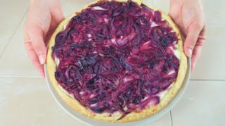 CROSTATA SALATA DI CIPOLLE ROSSE Ricetta Facile Caramelised Red Onion Tart easy recipe [upl. by Welker807]