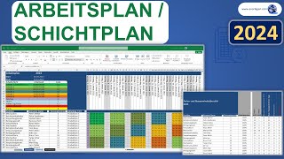 Arbeitsplan Excel  Schichtplan Excel Vorlage Tutorial Anleitung [upl. by Aissac467]