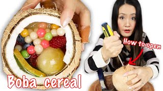 Nature’s cereal with Boba My circus have some different opinions 椰子波霸水果麦片 [upl. by Aizan]