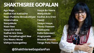 Shakthisree Gopalan Tamil Hits amp Best Songs  2024  New Shakthisree Gopalan Song Jukebox  2024 SG [upl. by Ellenrahc]