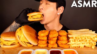 ASMR TRIPLE CHEESEBURGERS amp CHICKEN NUGGETS MUKBANG No Talking EATING SOUNDS  Zach Choi ASMR [upl. by Debra198]