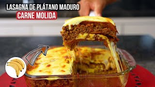 LASAGNA DE PLÁTANO MADURO fácil recetas para toda ocasion [upl. by Cumings]