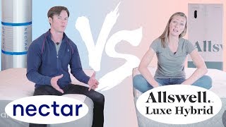 Nectar vs Allswell Luxe Hybrid Mattress Review amp Comparison 2019 [upl. by Ahseinaj]