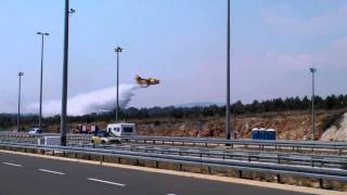 Water Bomber in Croatia  close to a gasstation  Canadair CL415  Croatian Air Force  Part 2 [upl. by Karilla]