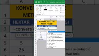 KONVERSI LUAS HEKTAR KE METER PERSEGI DI EXCEL shorts excel exceltips [upl. by Scevour]