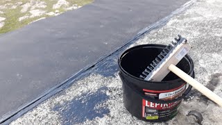 DIY garage repair Part 3 glue pape with cold adhesive [upl. by Acihsay]