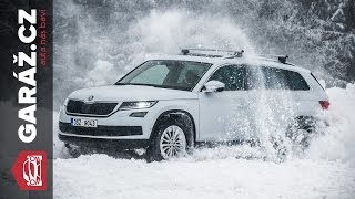 Škoda Kodiaq 4x4 Test GARÁŽcz  Se Škodovkou na sněhu snow drift [upl. by Atteuqram]