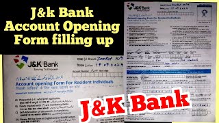 Jk bank Account opening Form for Resident individuals  How to fill amp write bank Account form [upl. by Lusa]