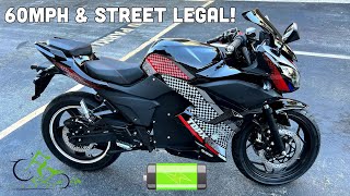 Fly Ebike Electric Motorcycle  3000 amp Street Legal  72V 45ah  3000W  No License Needed [upl. by Violetta]