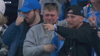 Crying Lions Fan gifted BucsLions playoff tickets [upl. by Nohtiek]