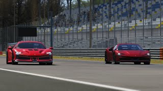 Ferrari SF90 XX Stradale 2025 vs Ferrari SF90 Stradale 2022 at Monza Circuit [upl. by Mord897]