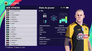 PES 2021 AEK ATHENS players  December 2023 [upl. by Mitzi400]