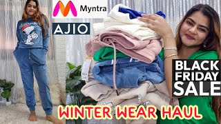 Myntra  Ajio winter Haul  Coord sets for Winter  Myntra Sale  Sweatshirt and joggers for Women [upl. by Aled698]