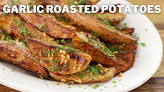 Crispy Garlic Roasted Potatoes Recipe [upl. by Divadnoj406]