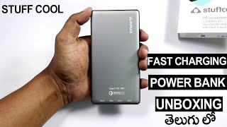 Stuffcool Pd powerbank 10000mah fast charging Unboxing telugu [upl. by Ardnaek]