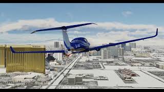 Diamond DA50 RG sim buzzing the Las Vegas strip XP12 flightsimulator SimHeaven orbx [upl. by Einiar]