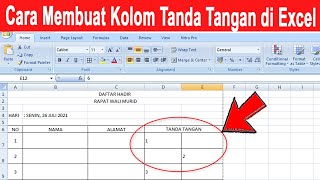 Cara Membuat Kolom Tanda Tangan di Excel [upl. by Jeannine758]