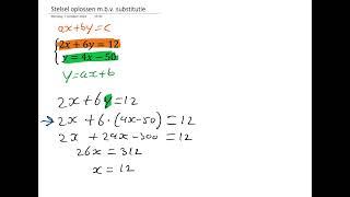 Stelsel vergelijkingen oplossen mbv substitutie [upl. by Leoine]