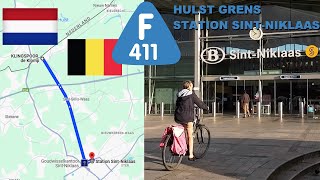 Cycling from the Hulst border to SintNiklaas station via the F411 bicycle highway [upl. by Etnomed983]