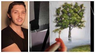 How to paint trees branches and leaves A basic speed painting tutorial of a tree [upl. by Biel]