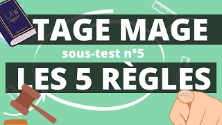 TAGE MAGE  LES 5 RÈGLES À MAITRISER PAR COEUR [upl. by Atnohs]