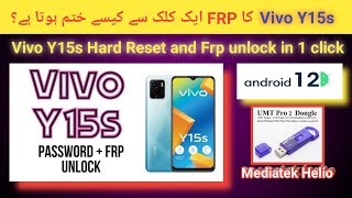 Vivo Y15s V2120 Hard Reset  Frp unlock in 1 click with UMT Pro dongle android 12  TECH City [upl. by Eserrehs394]