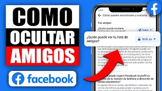 🔴 Como Ocultar a mis Amigos en Facebook 2024 Ocultar Lista de Amigos en Facebook Paso a Paso 📲 [upl. by Narut420]