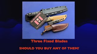 3 Fixed Blades KABAR USMC Benchmade 200 And Tops Bull amp Trout [upl. by Mora]