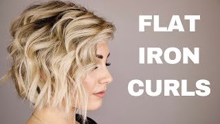 HOW TO CURL WITH A FLAT IRON  short hair [upl. by Catherine385]