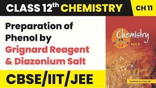 Class 12 Organic Chemistry Cha 11  Preparation Phenol by Grignard Reagent amp Diazonium Salt [upl. by Ellicec]