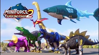 Miniforce Super Dino Power Battle and Rampage in Jurassic World [upl. by Niliram]