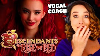 “…OMG I love her voice” Vocal Coach Reacts RED  DESCENDANTS 4 by KYLIE CANTRALL [upl. by Heber]