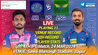 🔴LIVE RR vs LSG Dream11 Live Prediction RR vs LKN Dream11  Rajasthan vs Lucknow 4th IPL LIVE [upl. by Augie]