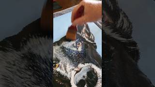 How I Paint Fur With Acrylics art shorts [upl. by Woodhead520]