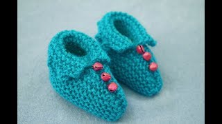 Knitting Beautiful Booties for 16 Months Baby [upl. by Eyram]