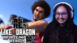 Like a Dragon Infinite Wealth Happy Resort Don Doko Island Trailer Reaction  AGirlAndAGame [upl. by Ytitsahc]