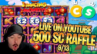 🔴BACK TO BACK MAX WINS🔴  500SC GIVEAWAY  CROWN COINS CASINO [upl. by Etteve]