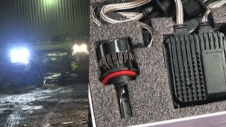 Canbus Pr 6000 LED Snowmobile Install amp Compare to Stock Bulbs [upl. by Enilkcaj]