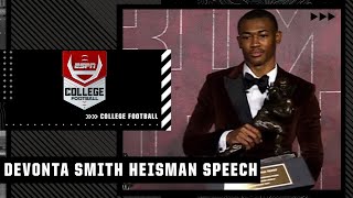 DeVonta Smith delivered this inspirational message after winning the Heisman Trophy 👏  CFB on ESPN [upl. by Enyar]