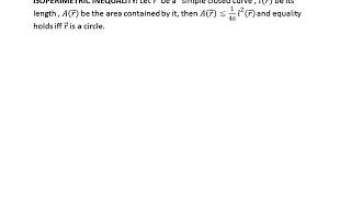 ISOPERIMETRIC INEQUILITY BY PROFMOHAMMAD USMAN HAMID [upl. by Naro]