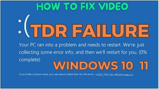 Video Tdr Failure Problem Explained and Its Solutions  Fix Video Tdr Failure Error on Windows 10 [upl. by Kegan]