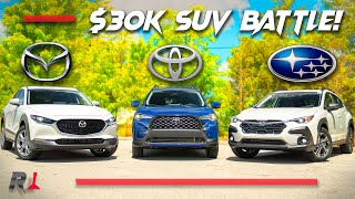 2024 Subaru Crosstrek vs Mazda CX30 vs Toyota Corolla Cross Comparison [upl. by Felty]