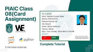 How to Create a Custom ID Card Using Python in Google Colab  PIAIC Project Tutorial [upl. by Notxam]