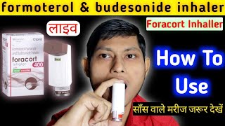 formoterol fumarate and budesonide inhaler  foracort 200 inhaler how to use in hindi [upl. by Ecnedac671]