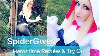 Spider Gwen Suit Try On  HerosTime Review [upl. by Otho292]