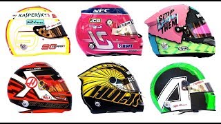 Formula 1 2019 Driver Helmet Designs [upl. by Halak630]