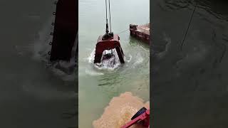 Grab dredger is performing dredging work [upl. by Adiari270]