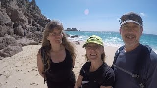 Porthcurno Beach to Logan Rock  Coastal Hike Cornwall [upl. by Alyosha]